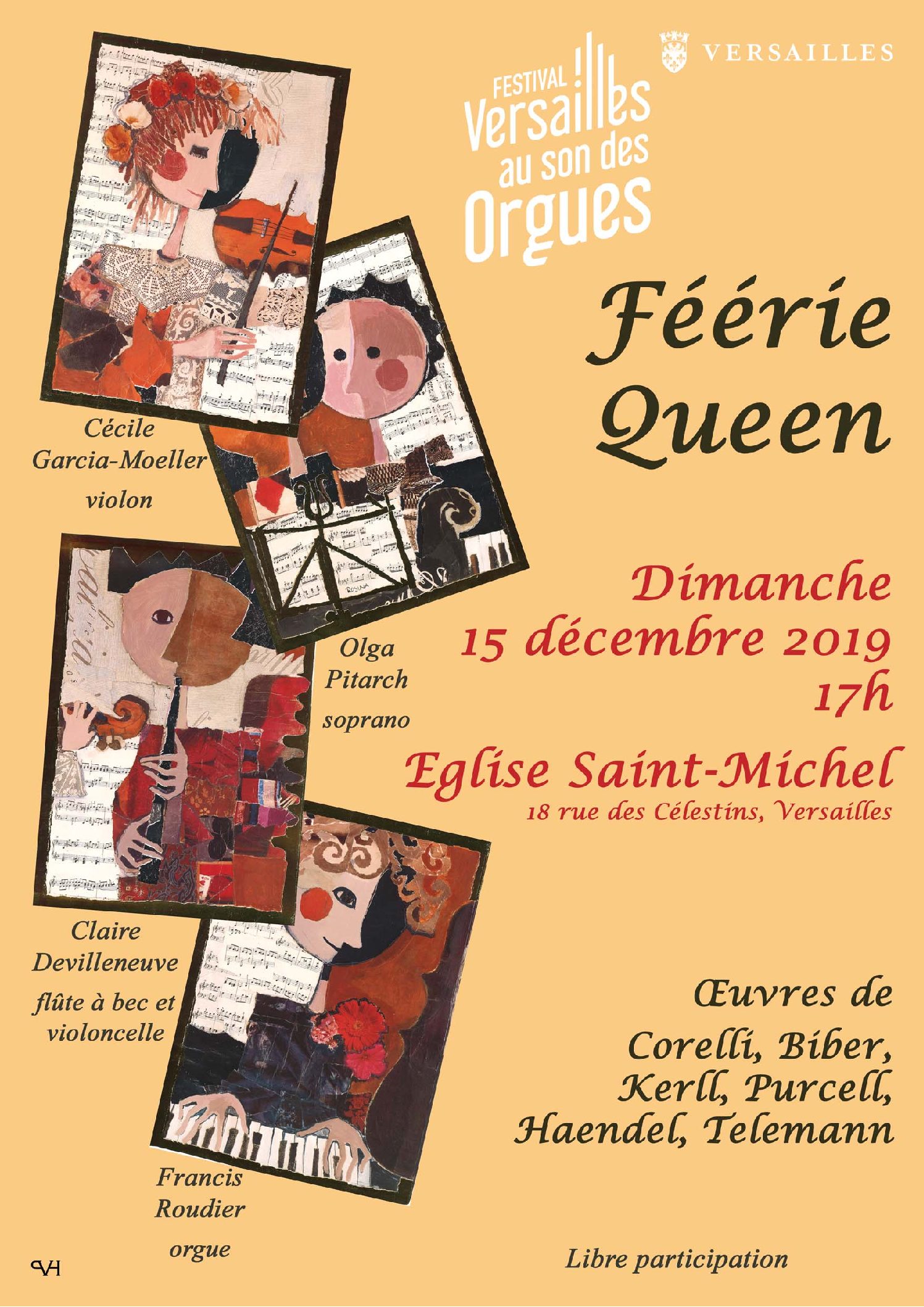 Concert le dimanche 15 décembre, 17h à Versailles.